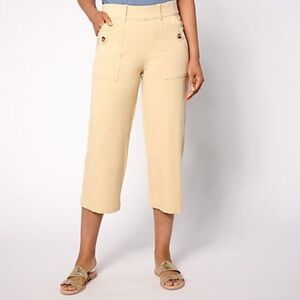 AnyBody sand All-Stretch Twill Wide Leg Cropped Pants size 1X